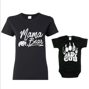 Mama bear and baby cub shirts 🐻🖤